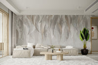 Silver Leaf Wallpaper Mural - Wallanza