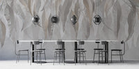 Silver Leaf Wallpaper Mural - Wallanza