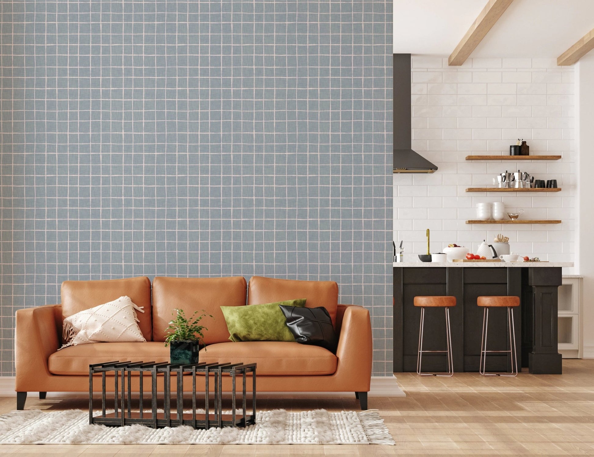 Textured light grid design for artistic wall murals