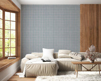 Soft blue grid texture for modern wallpaper murals