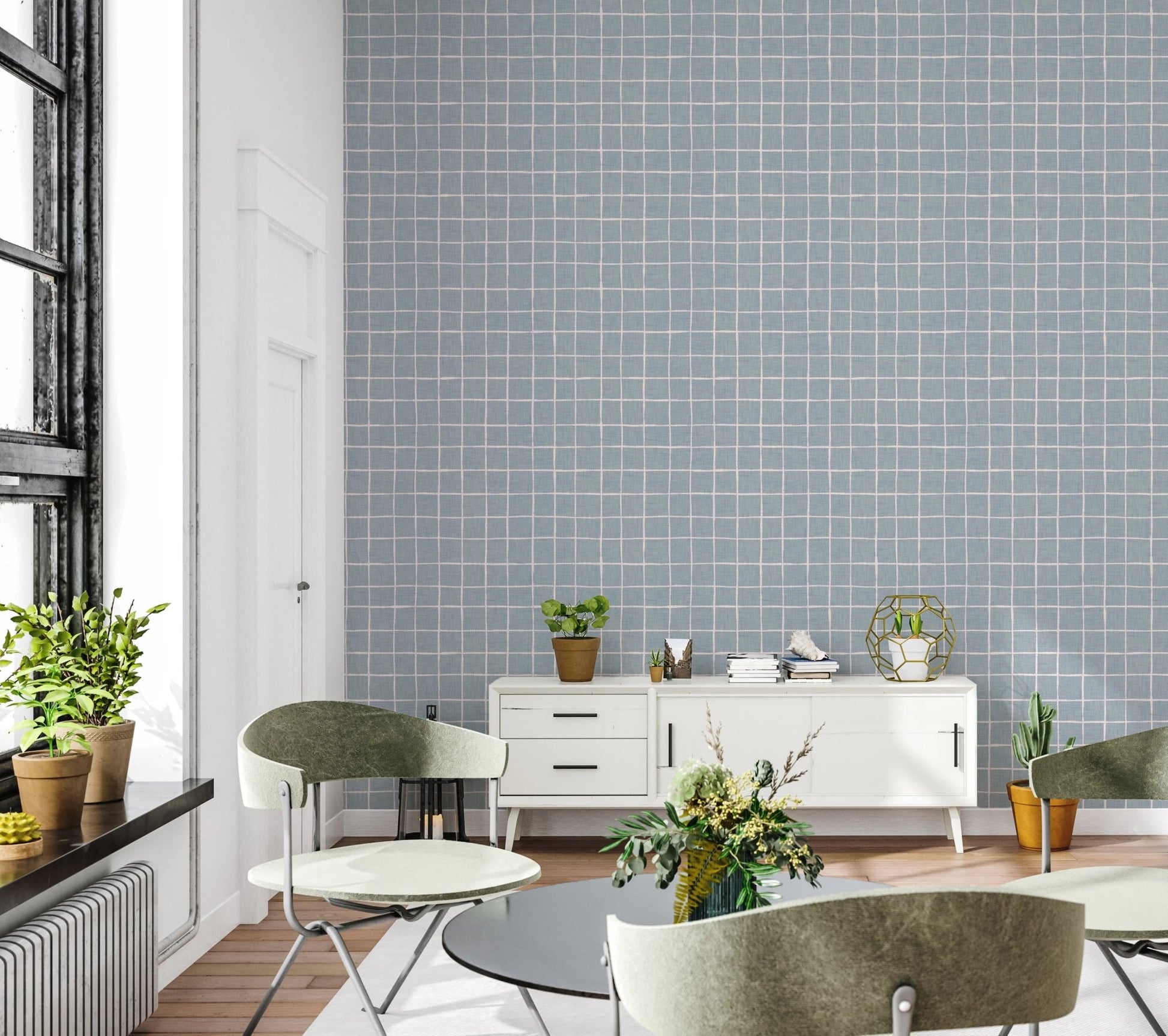 Gentle square mesh in wallpaper murals