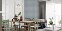 Minimal blue square weave for wallpaper murals
