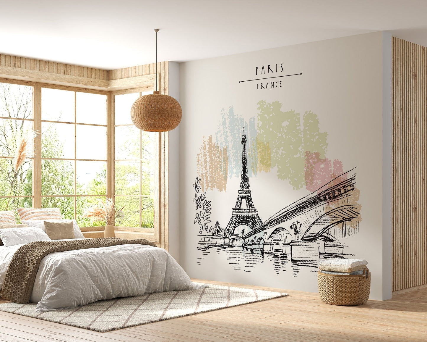 Paris Sketch Wall Mural - Removable design for your space