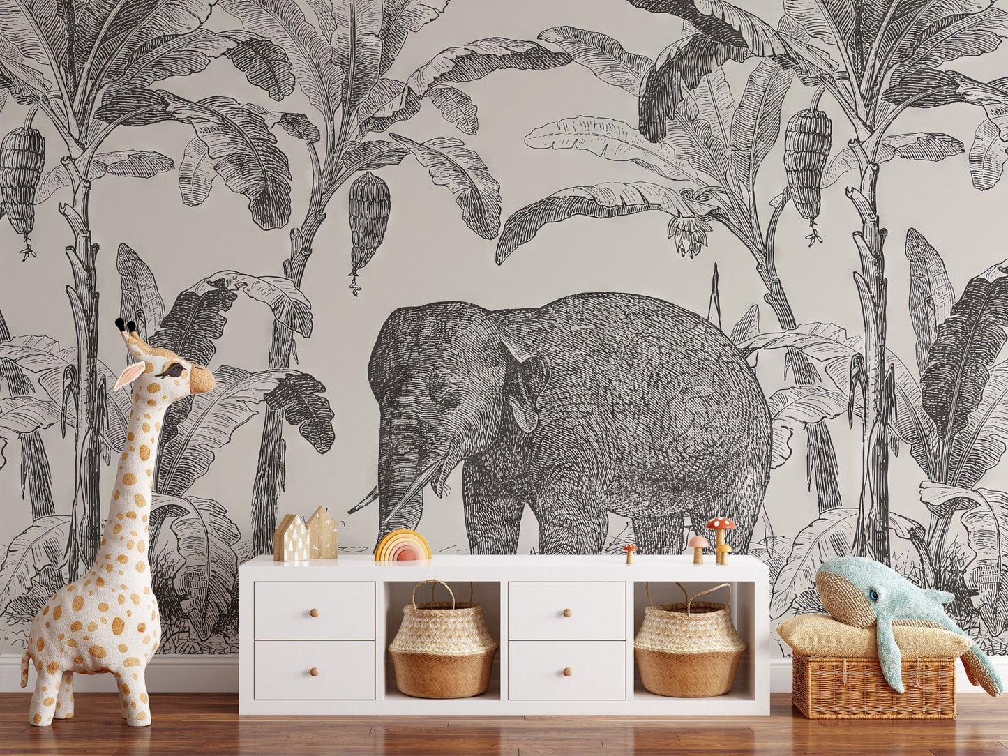 Sketchy Elephant Wallpaper Mural - Wallanza