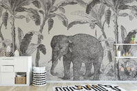 Sketchy Elephant Wallpaper Mural - Wallanza