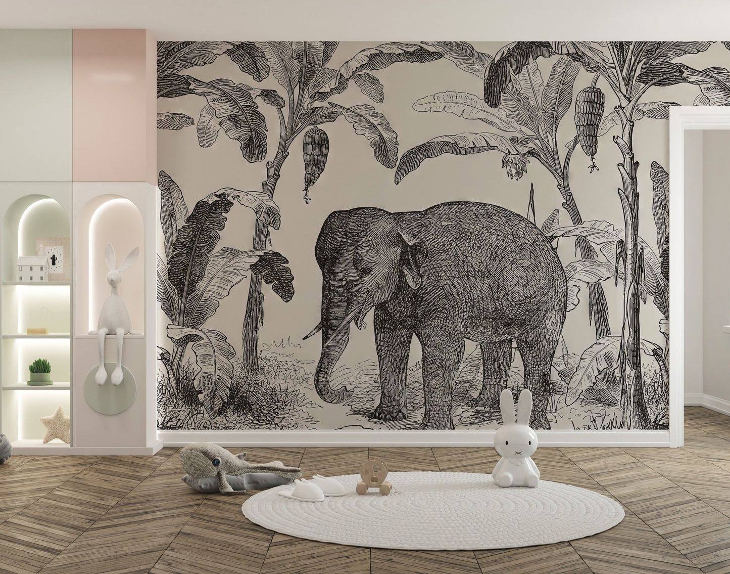 Sketchy Elephant Wallpaper Mural - Wallanza