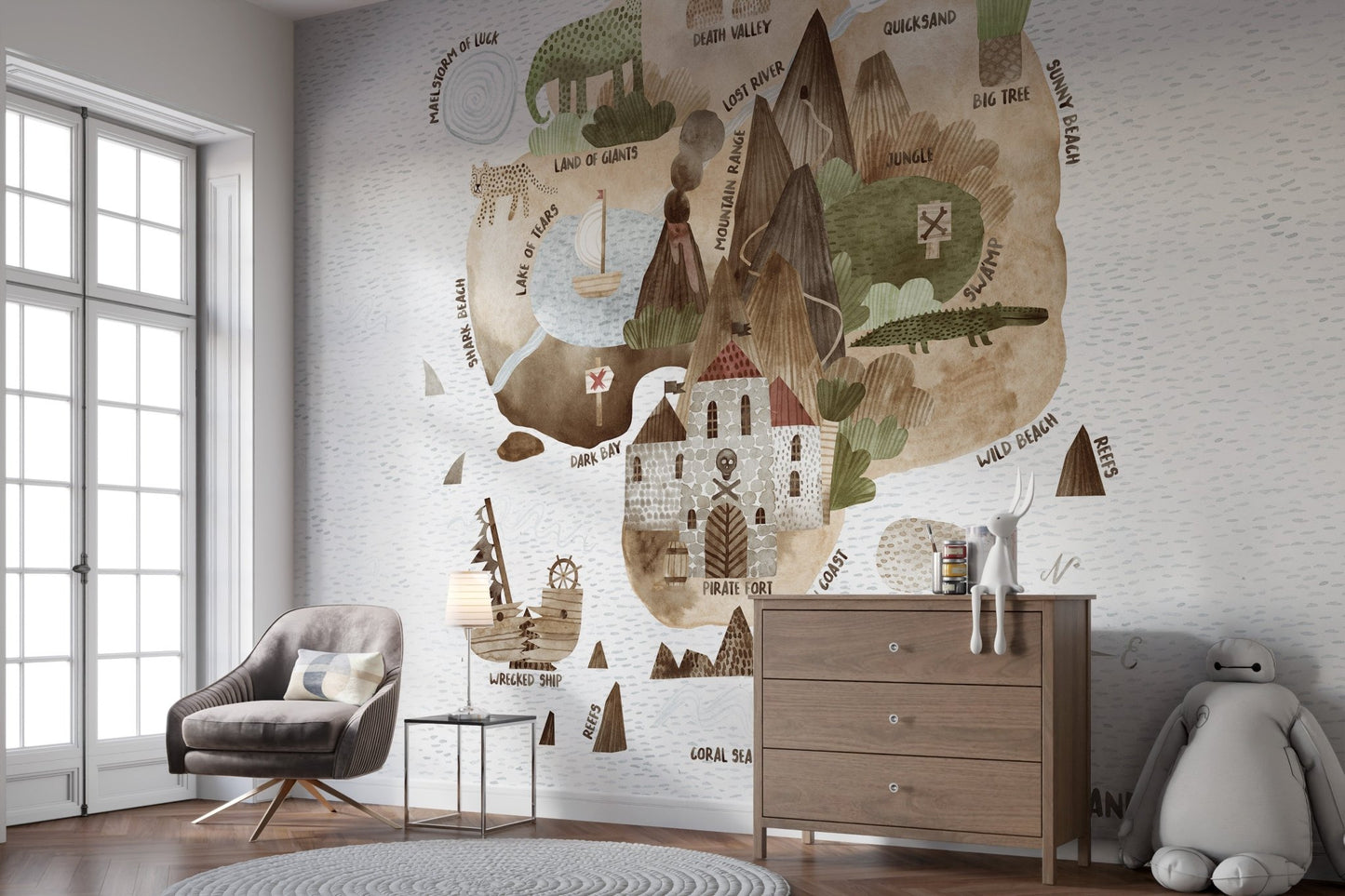 Skull Island Treasure Hunt Mural - Wallanza