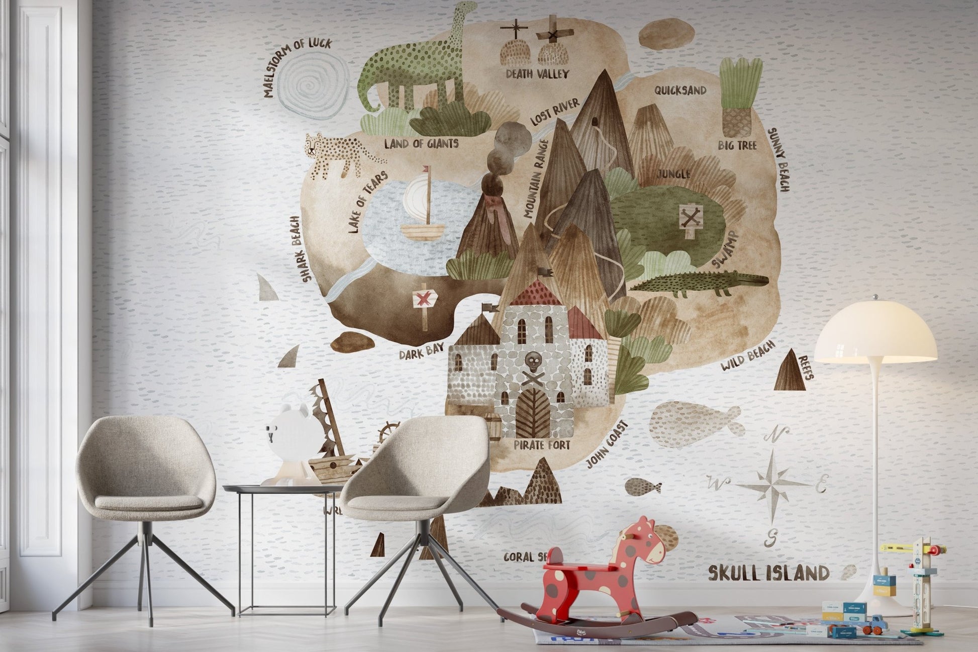 Skull Island Treasure Hunt Mural - Wallanza