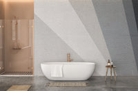 Concrete impressions wall mural for modern and edgy bathroom decor.
