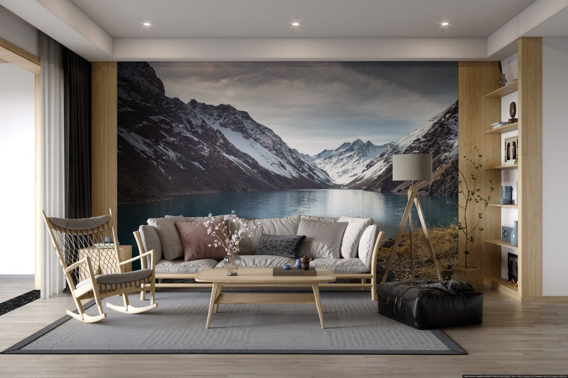 Snow - Capped Mountain Lake Wallpaper - Wallanza