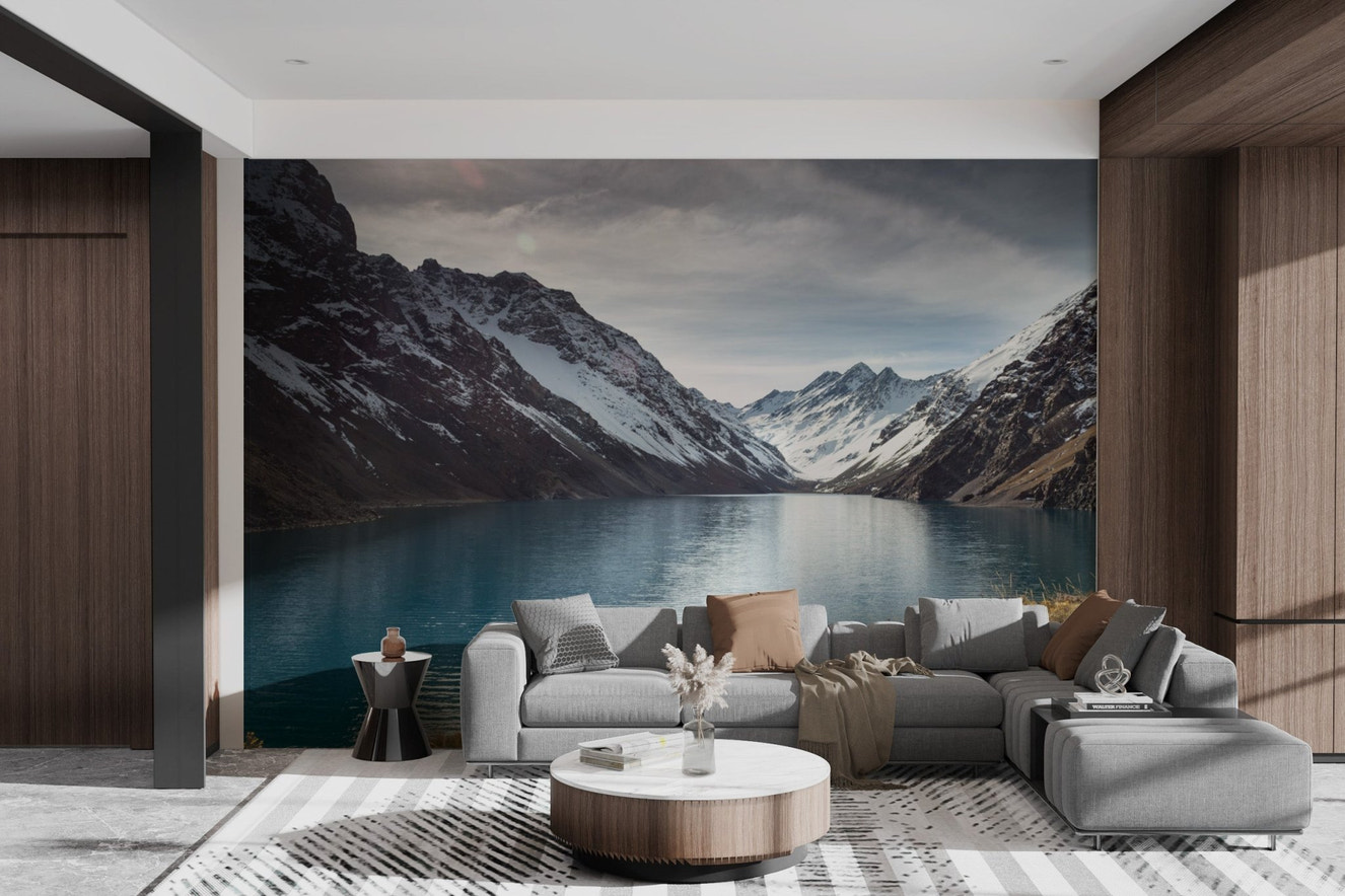 Snow - Capped Mountain Lake Wallpaper - Wallanza