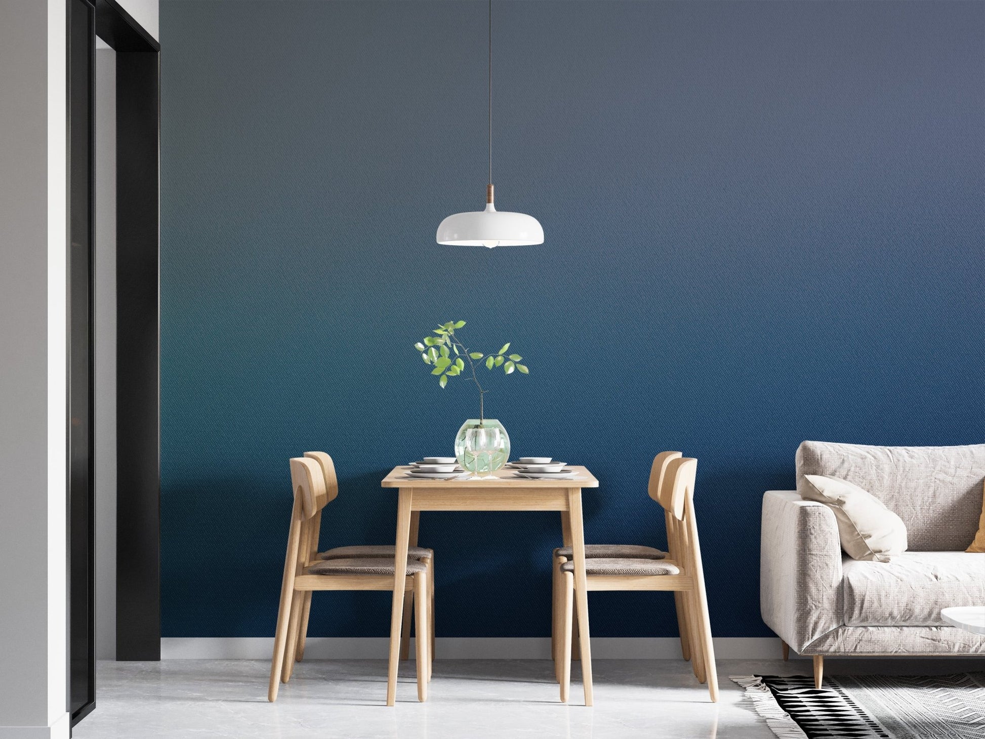 Soft Blue Green Ombre Mural - Wallanza