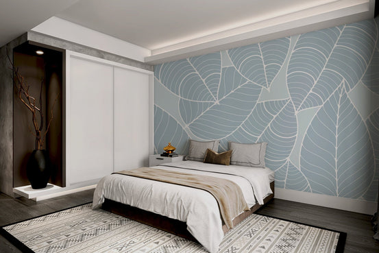 Aesthetic leaf pattern wallpaper for modern interior styling