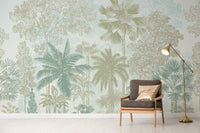Soft Botanical Jungle Wallpaper Mural - Wallanza