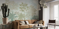 Soft Botanical Jungle Wallpaper Mural - Wallanza