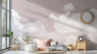 Soft Pink Clouds Wall Mural - Wallanza