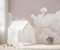 Soft Pink Clouds Wall Mural - Wallanza