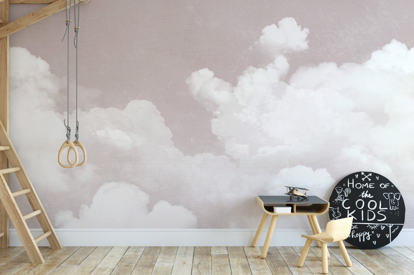 Soft Pink Clouds Wall Mural - Wallanza