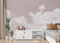 Soft Pink Clouds Wall Mural - Wallanza