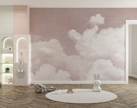 Soft Pink Clouds Wall Mural - Wallanza