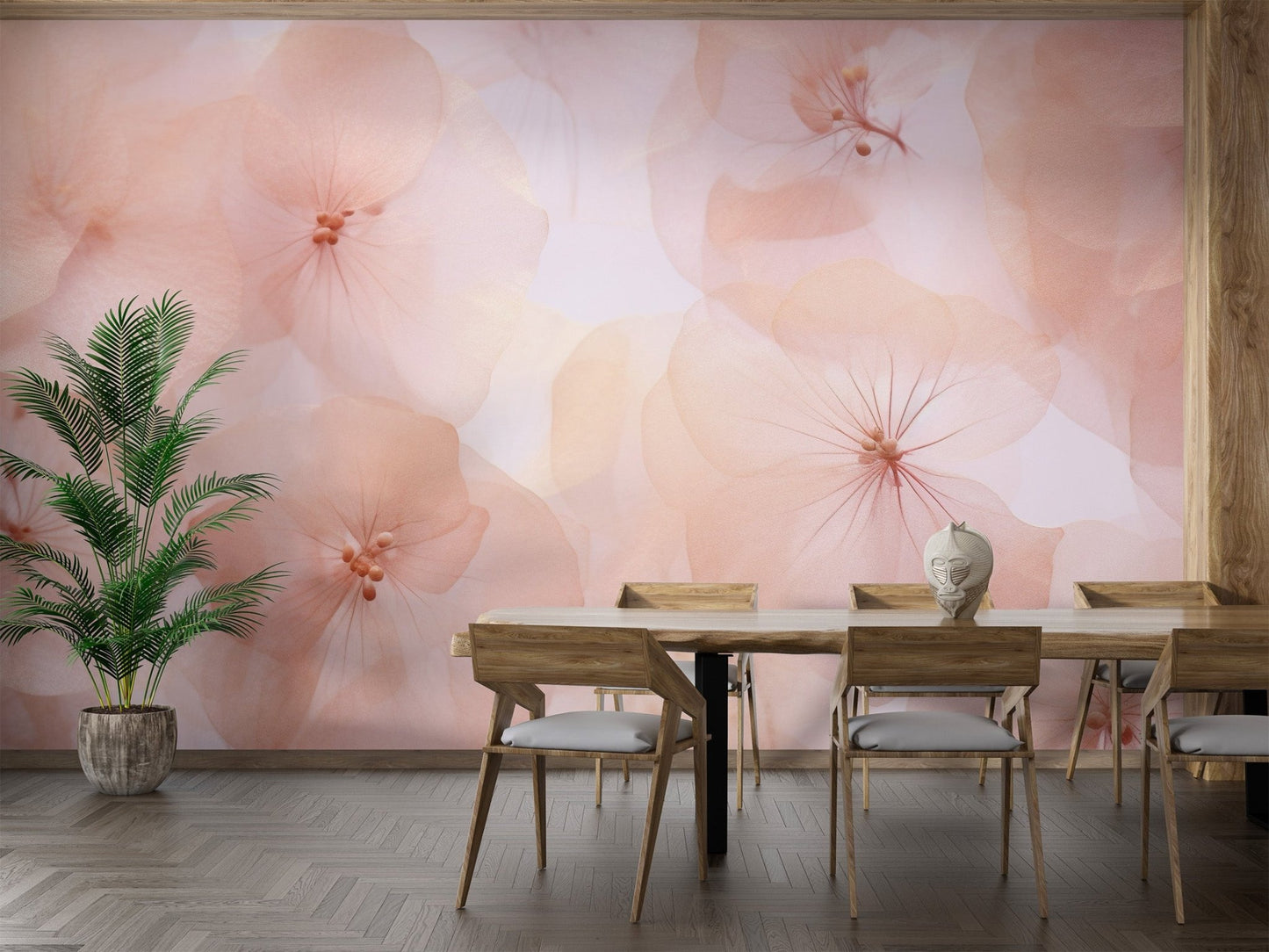 Soft Pink Floral Blossom Wallpaper - Wallanza