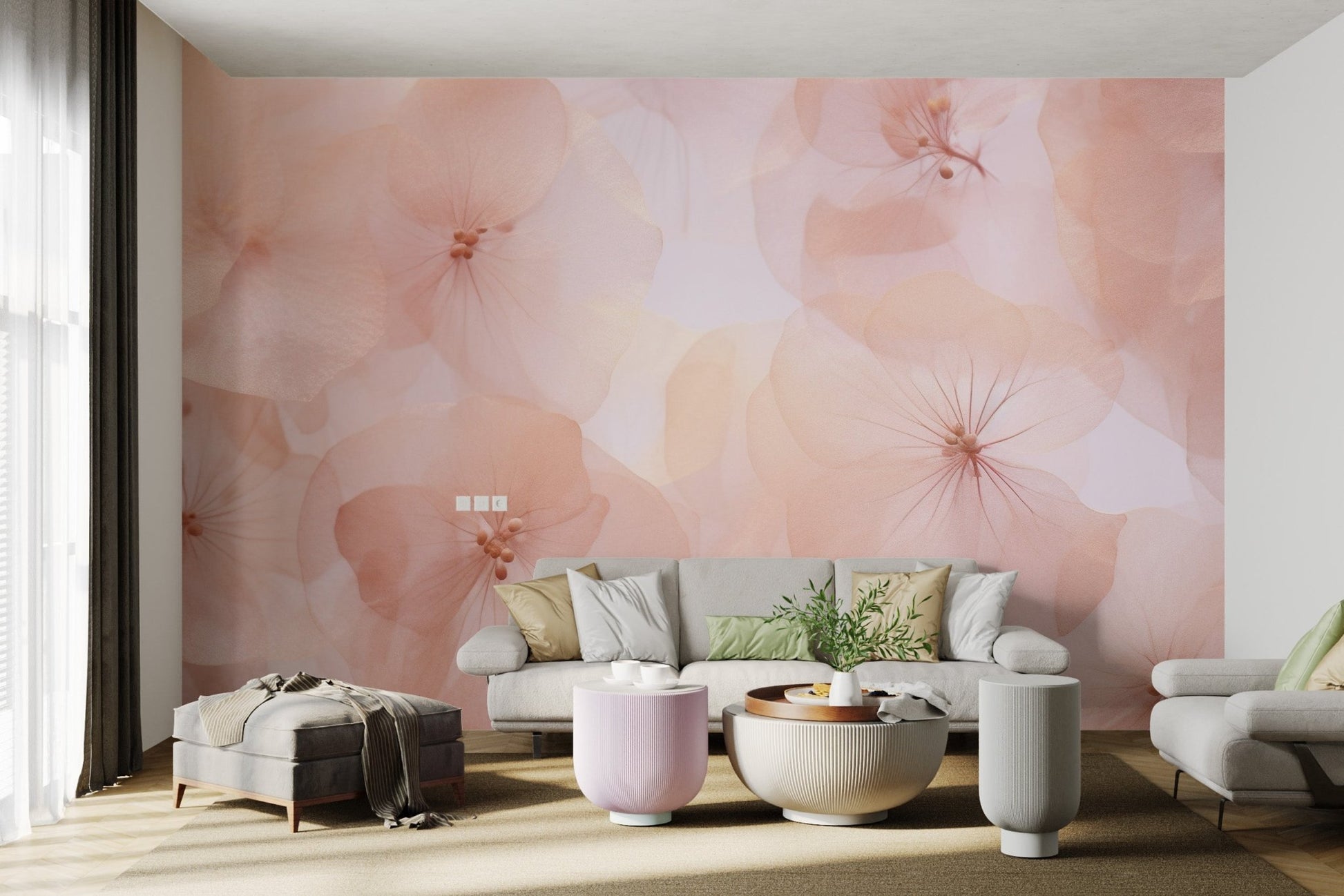 Soft Pink Floral Blossom Wallpaper - Wallanza