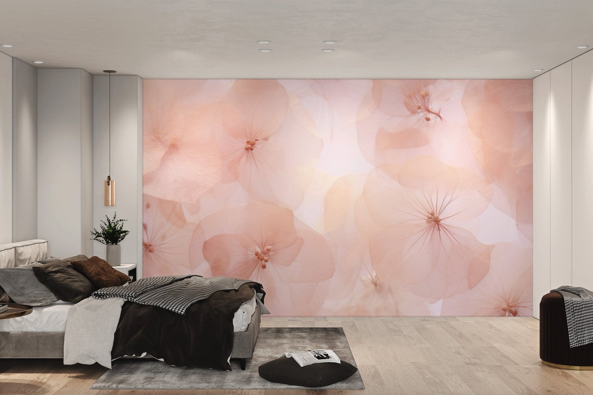 Soft Pink Floral Blossom Wallpaper - Wallanza