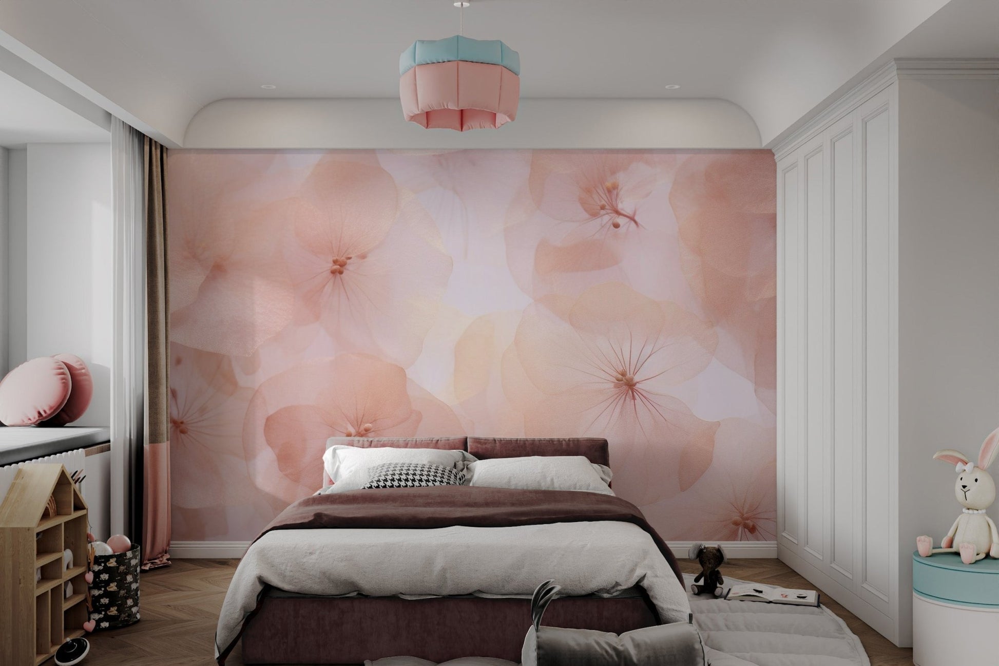 Soft Pink Floral Blossom Wallpaper - Wallanza