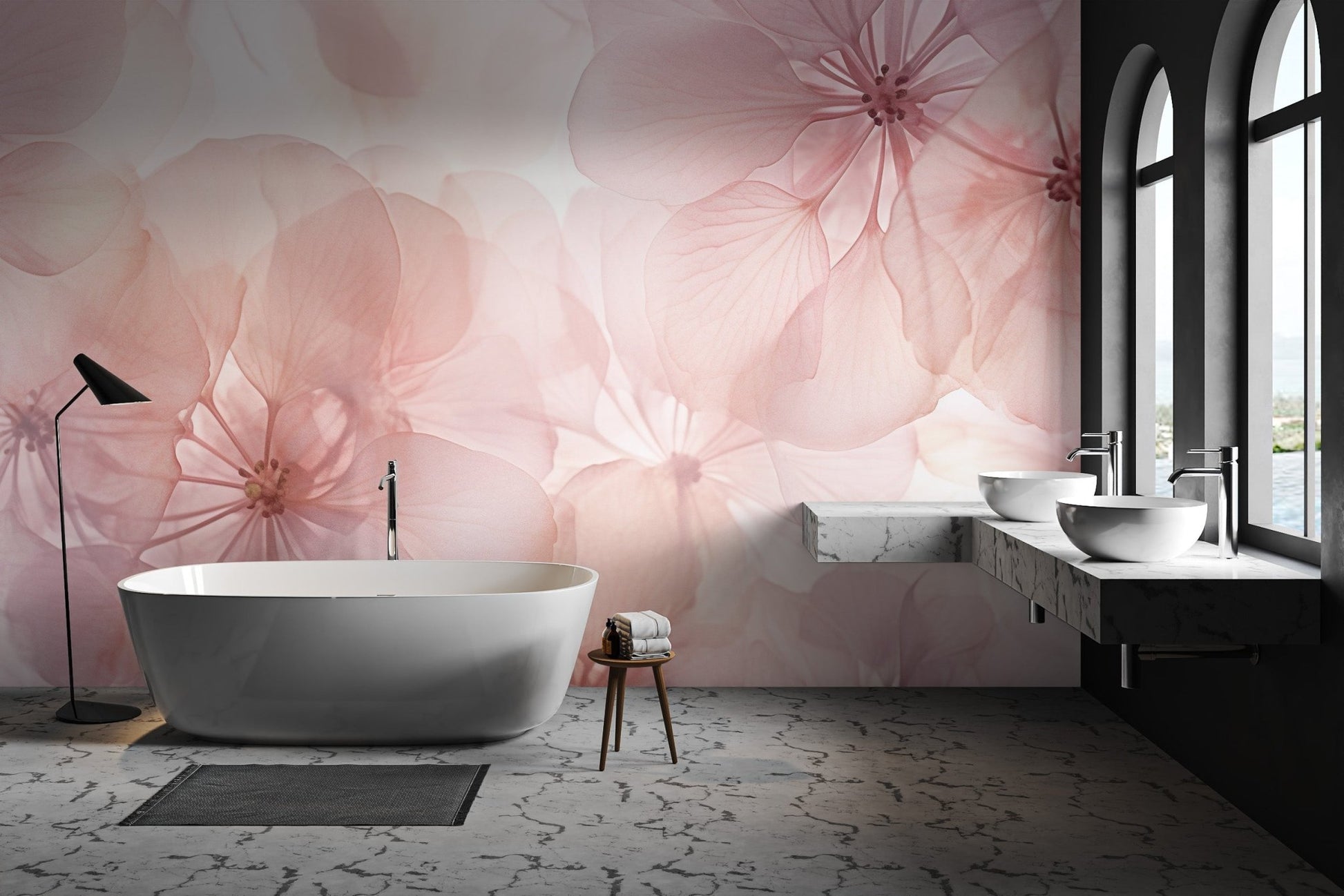 Soft Pink Floral Wallpaper - Wallanza