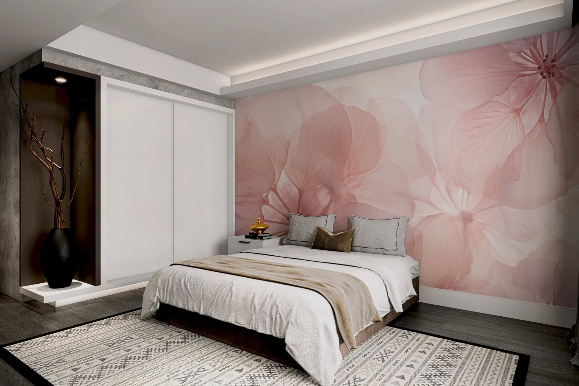 Soft Pink Floral Wallpaper - Wallanza