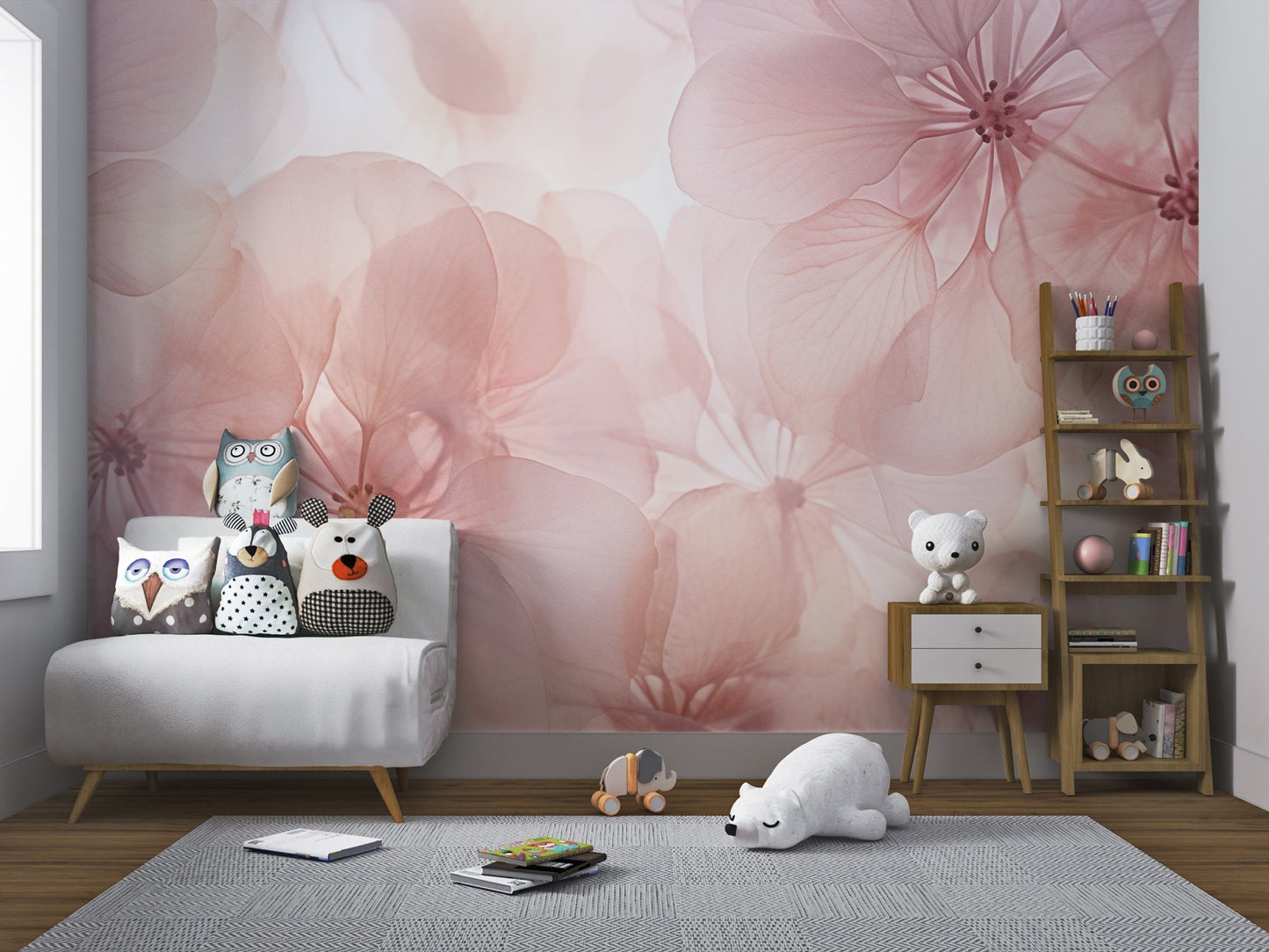 Soft Pink Floral Wallpaper - Wallanza