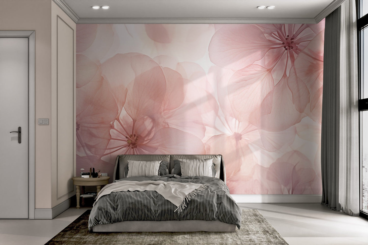 Soft Pink Floral Wallpaper - Wallanza