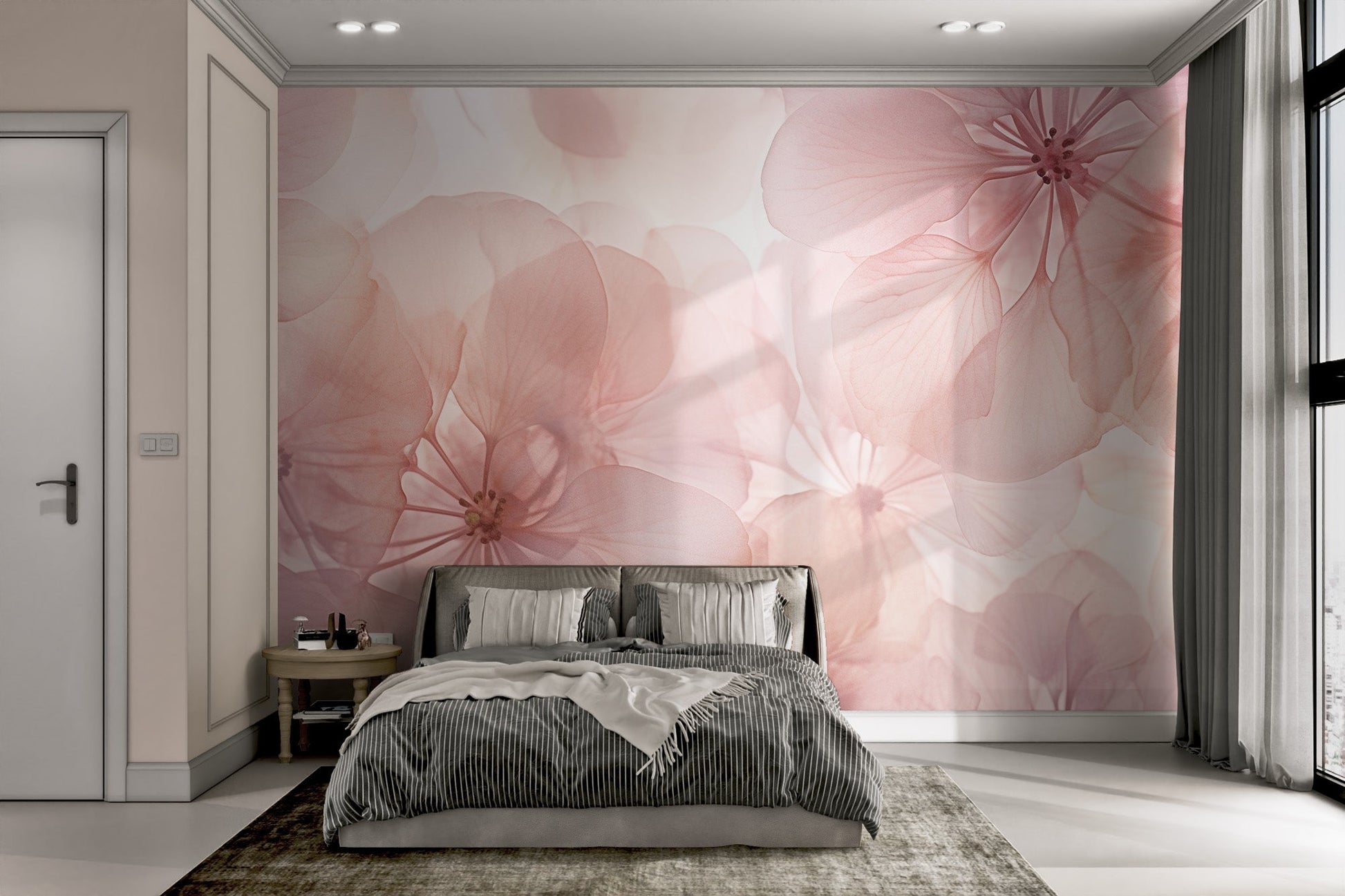 Soft Pink Floral Wallpaper - Wallanza