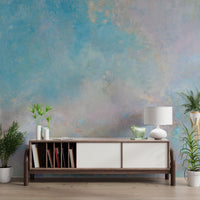 Soft Sky Texture Wall mural displaying mixed blue hues for hallway.
