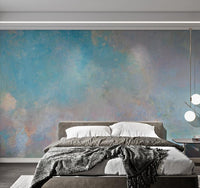 Soft Sky Texture Wall Mural in watercolor style for modern bedroom.