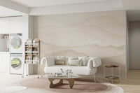 Earthy beige peaks wall mural with smooth watercolor texture.