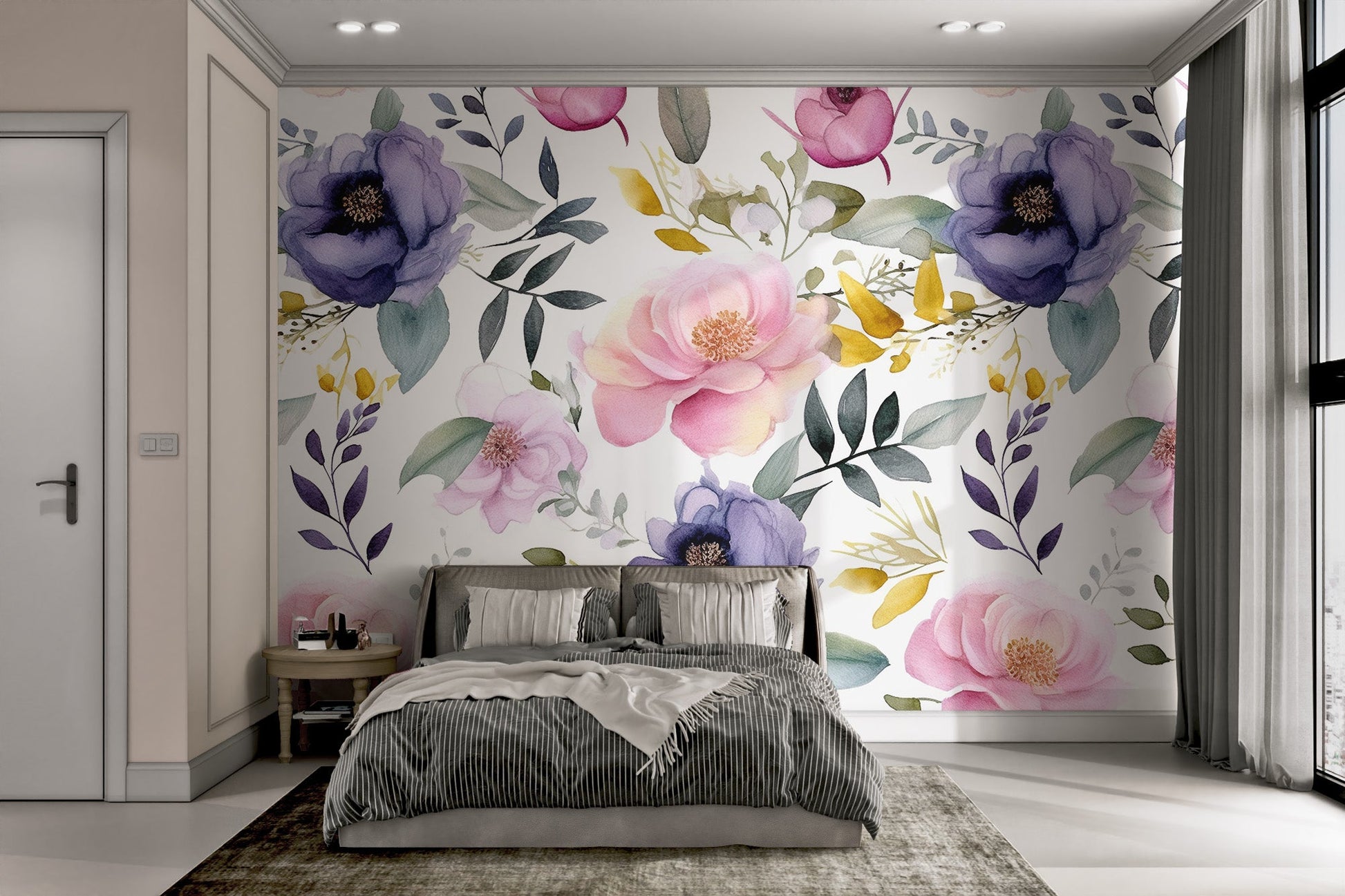 Soft Watercolor Flower Wallpaper - Wallanza