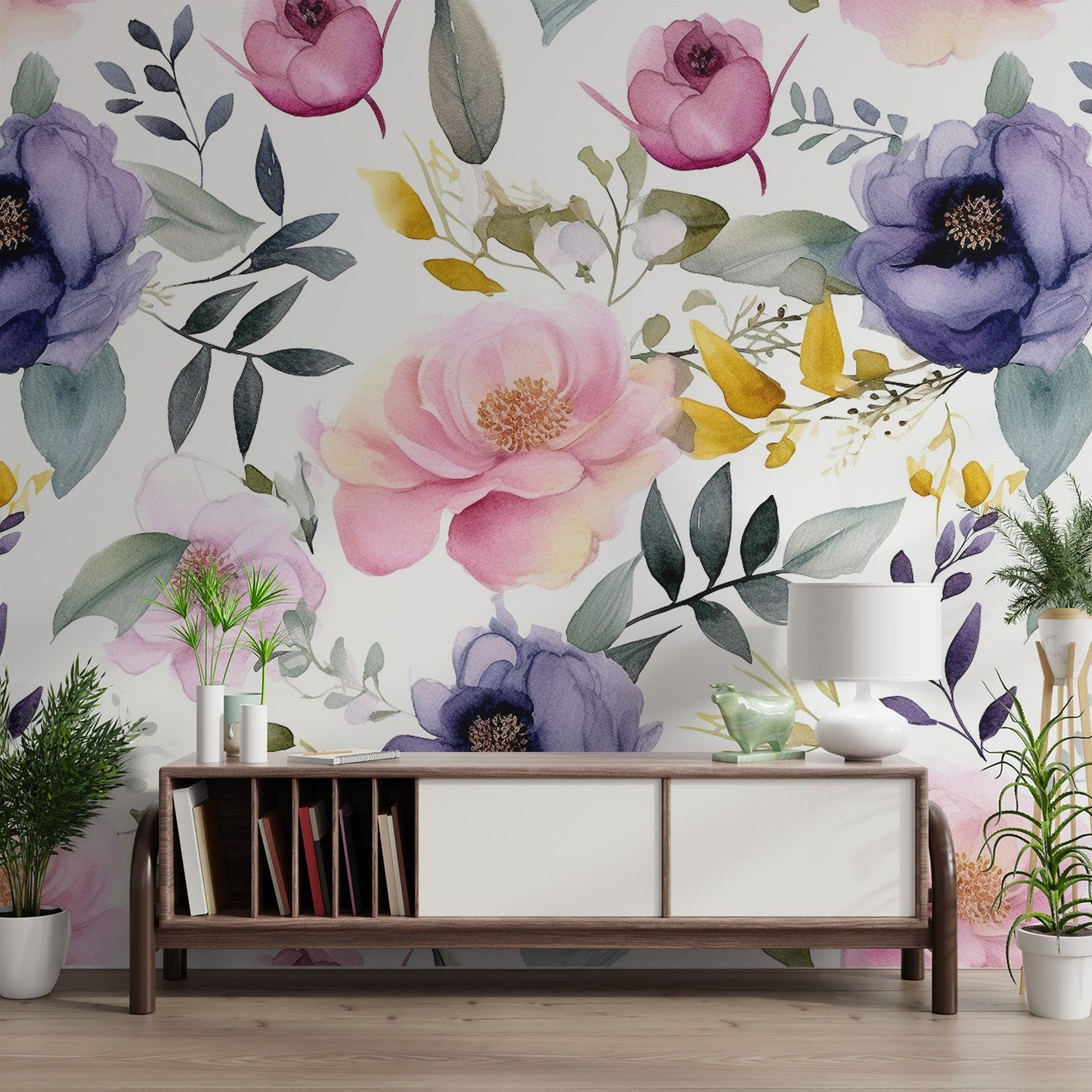 Soft Watercolor Flower Wallpaper - Wallanza