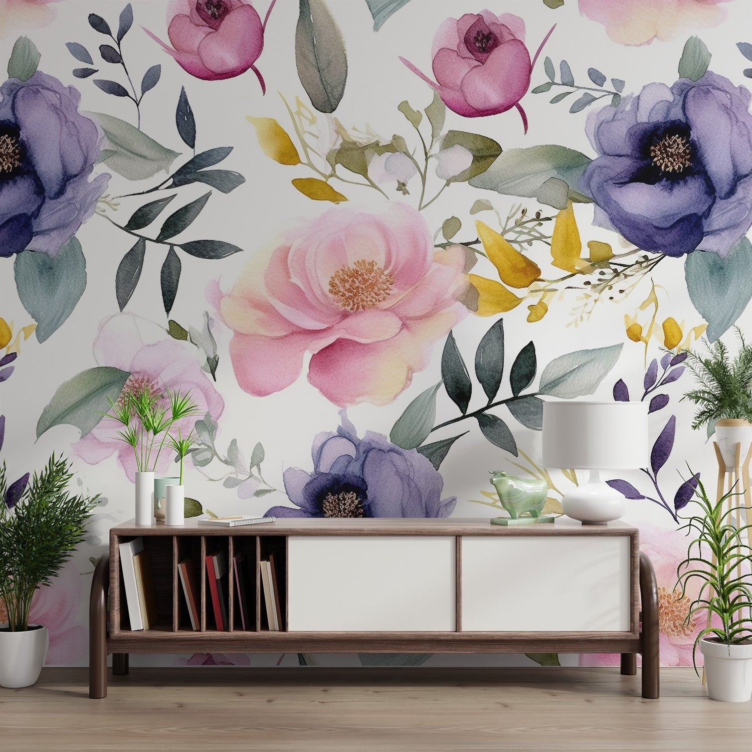 Soft Watercolor Flower Wallpaper - Wallanza
