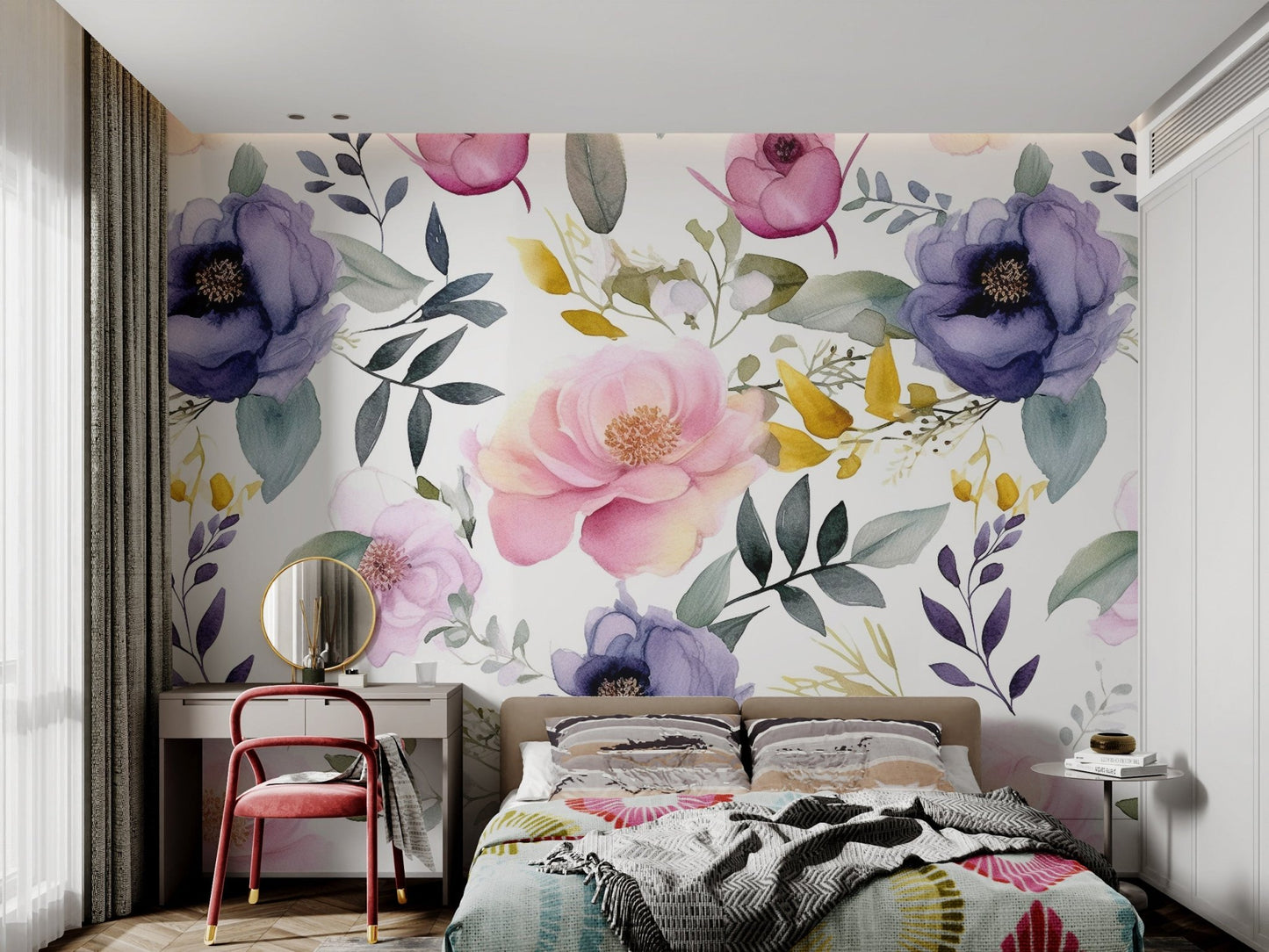 Soft Watercolor Flower Wallpaper - Wallanza