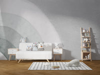 Modern abstract wallpaper mural with smooth sweeping lines.
