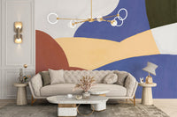Decorative wall mural with sculpted curves and matte finish look.