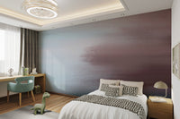 Soft gradient texture wall mural with calming blush and blue abstract design.
