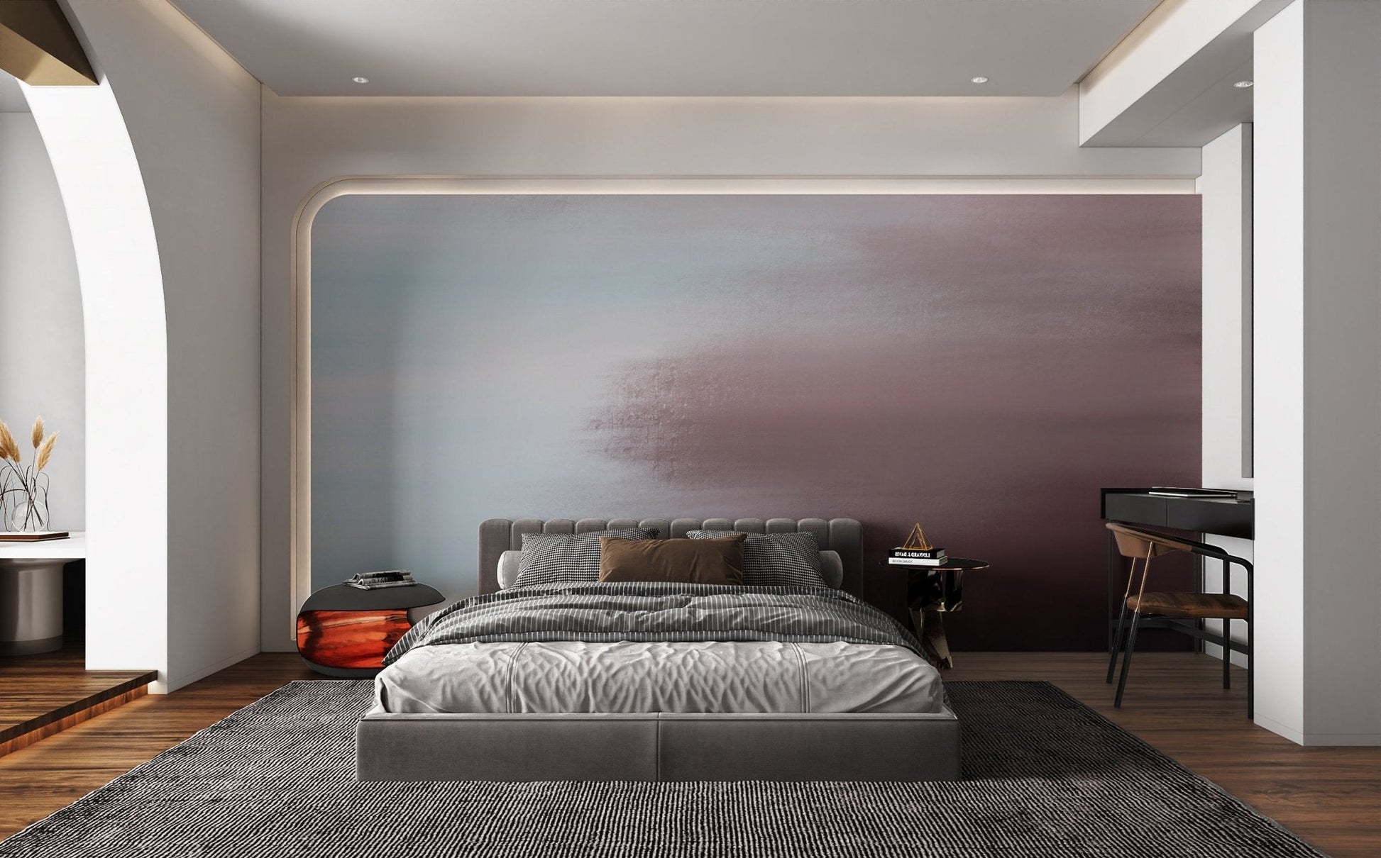 Minimalist pastel blend with artistic texture abstract wall mural design.