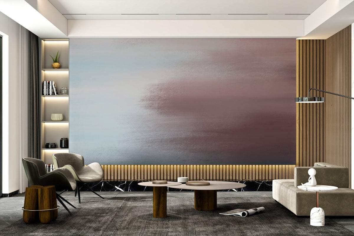 Minimalist wall mural design with a calming gradient style.