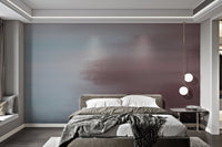 Gradient abstract mural with subtle painted texture for bedroom wall.