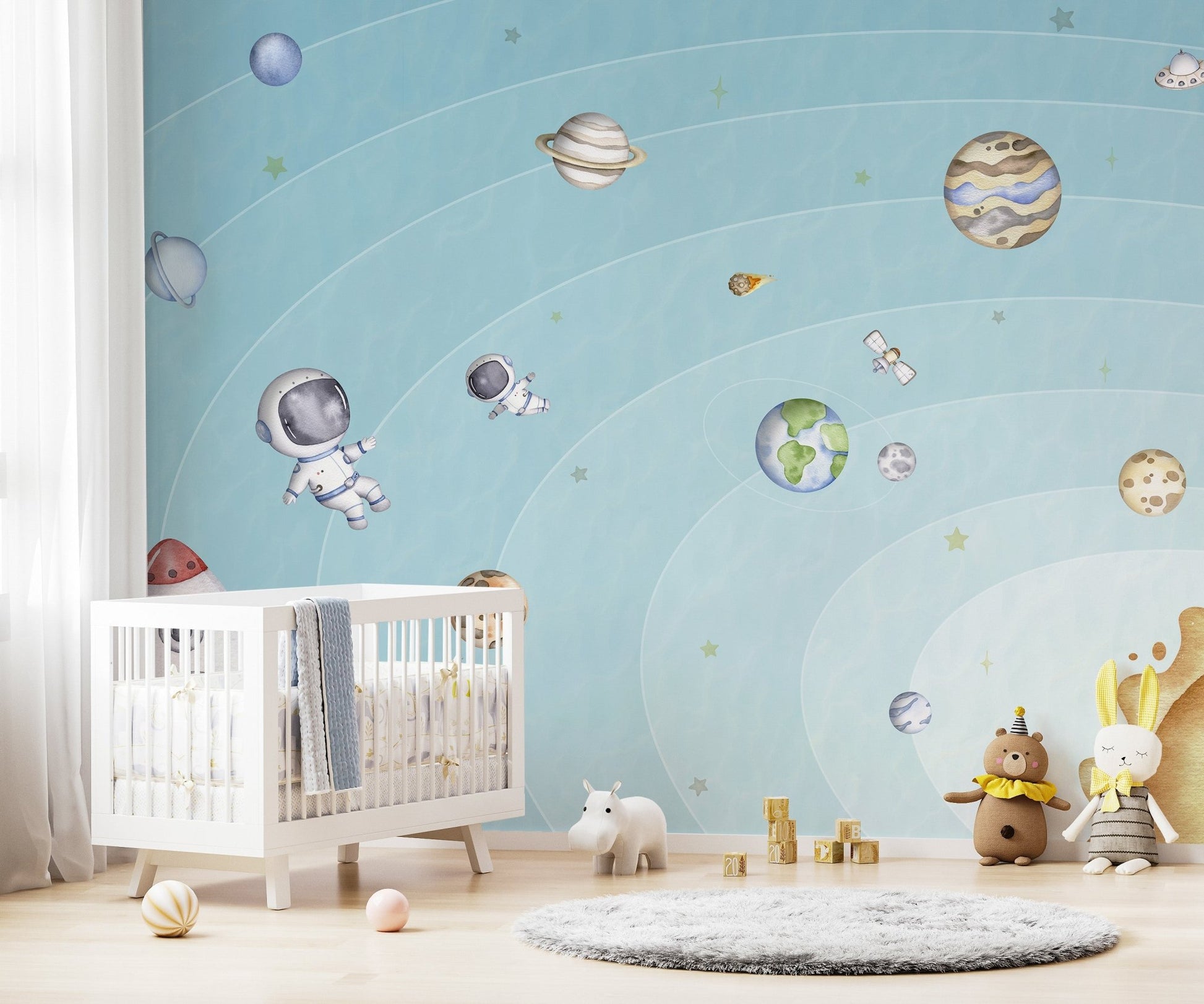 Space Joy Light Wall Mural - Wallanza