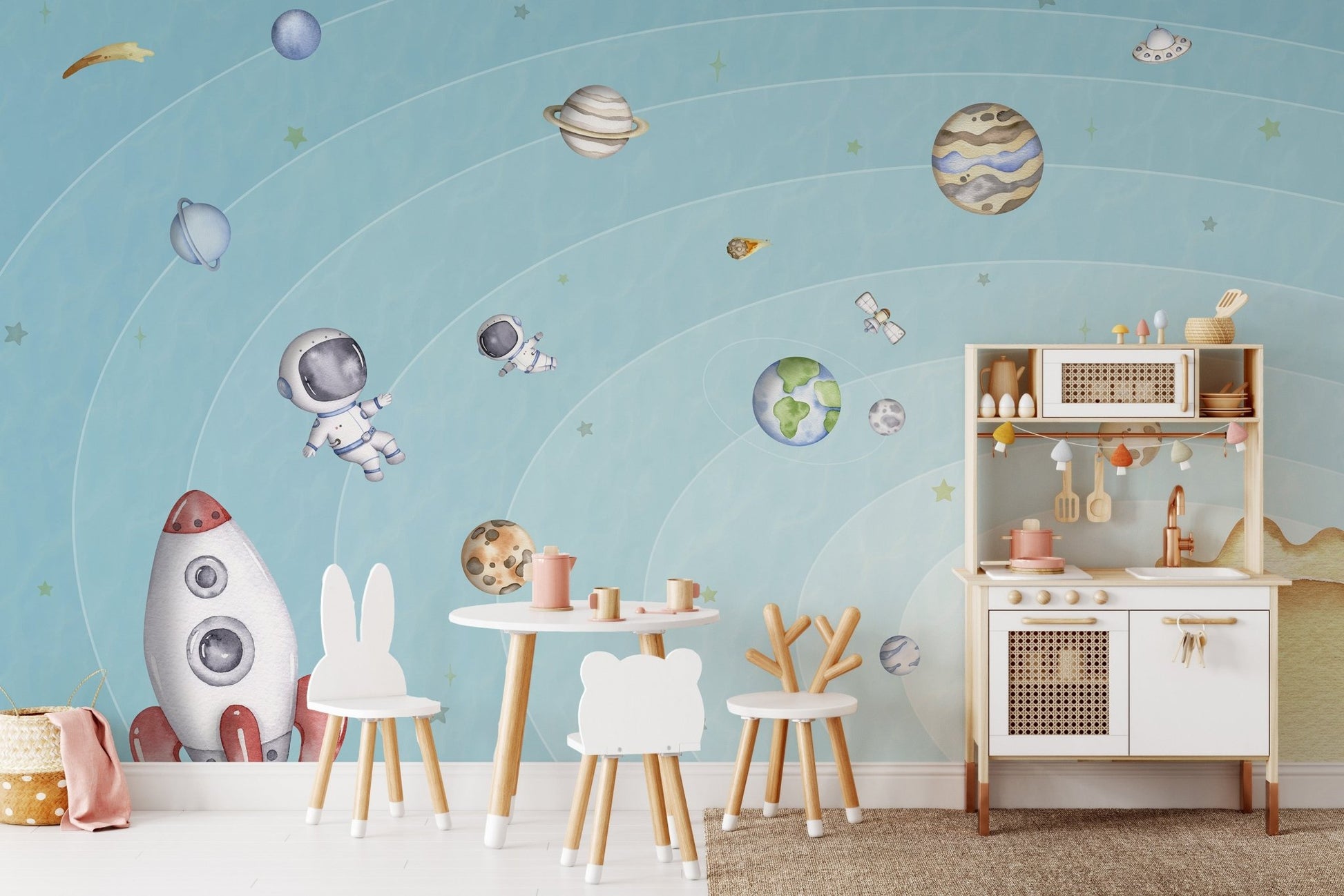 Space Joy Light Wall Mural - Wallanza