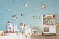 Space Joy Light Wall Mural - Wallanza