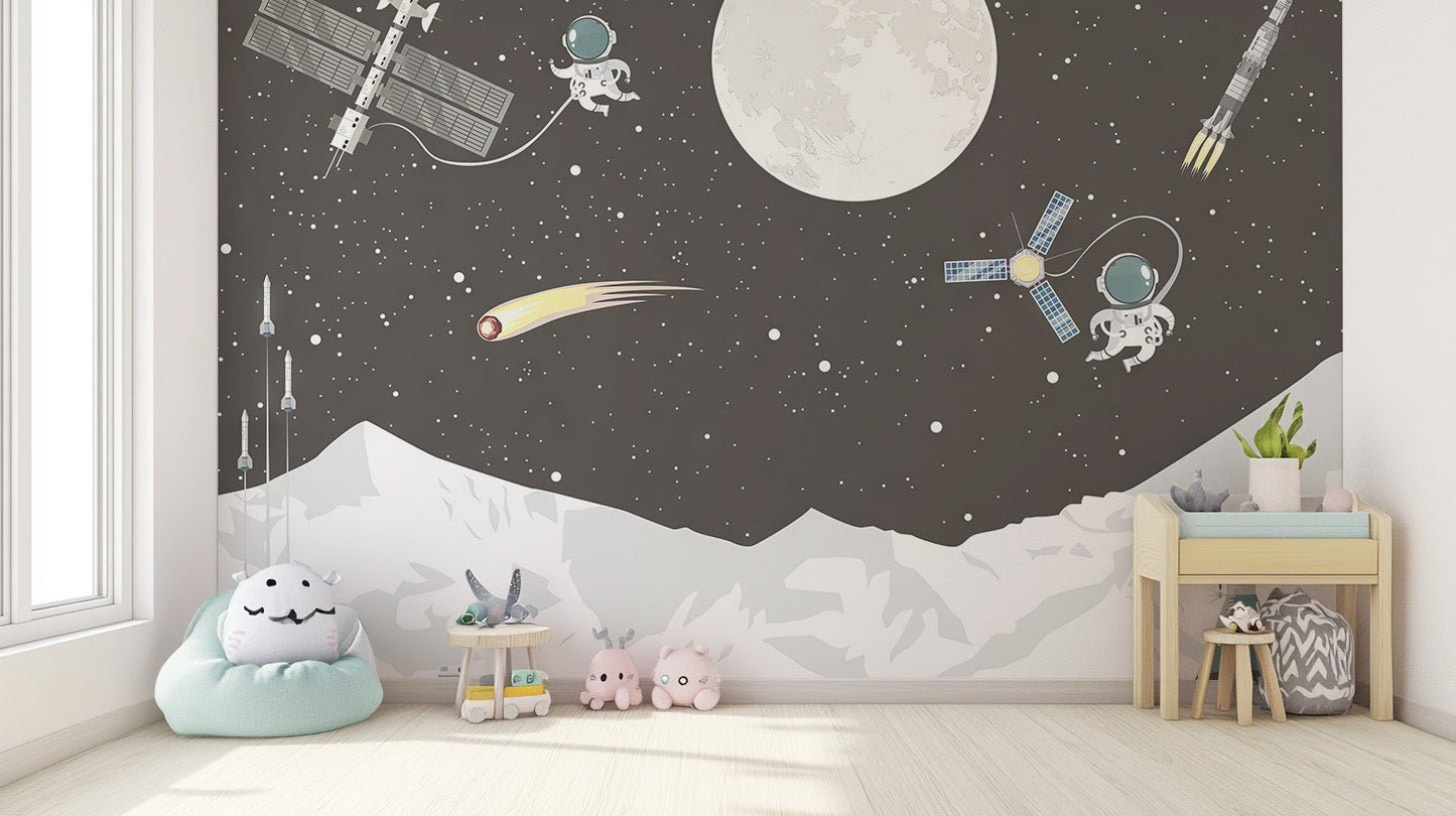 Space Mission Astronaut Wall Mural - Wallanza